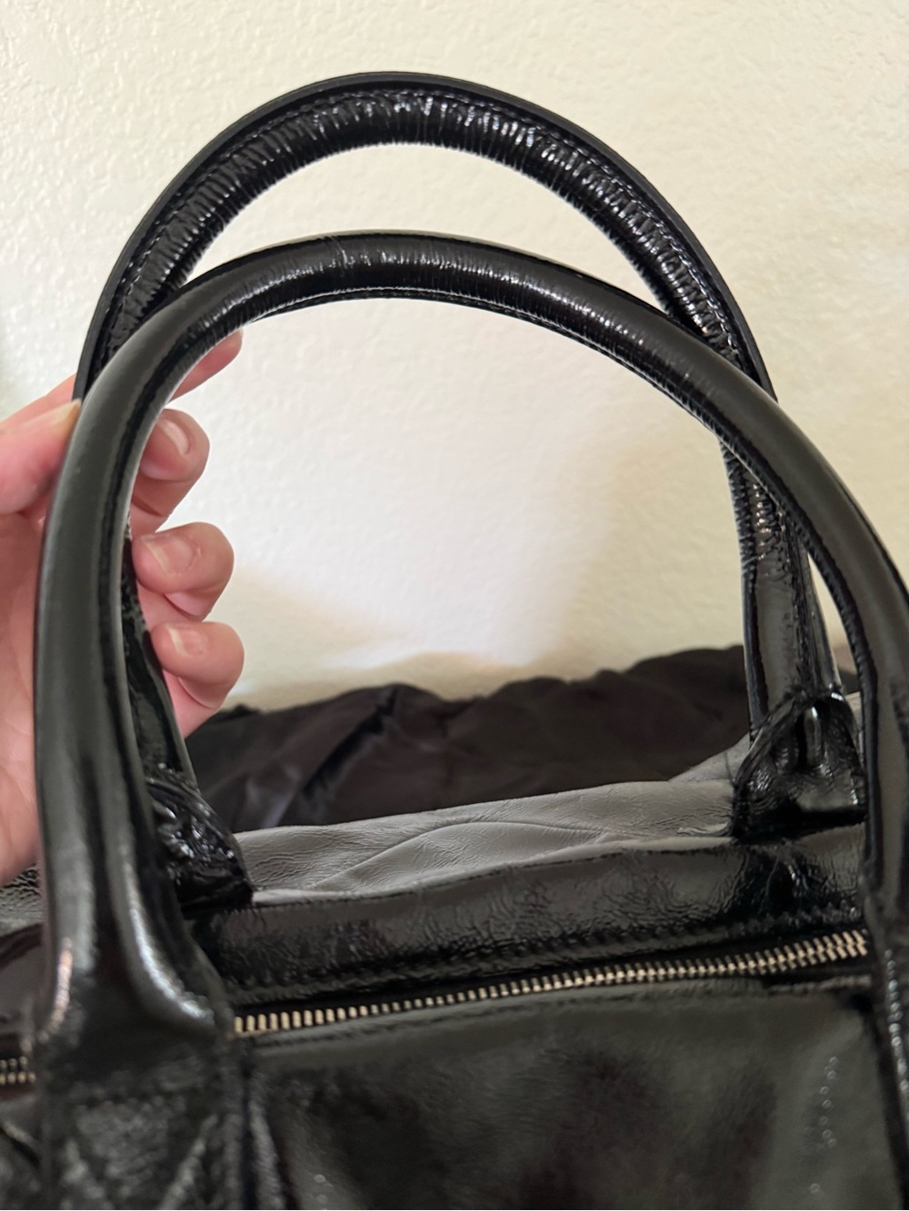 Black Patent Leather Tote Bag - Picture 5 of 11